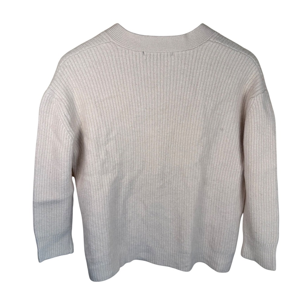 Quince Mongolian Cashmere Cardigan Womens XS Cream Oversized Fisherman Old Money - Picture 8 of 8